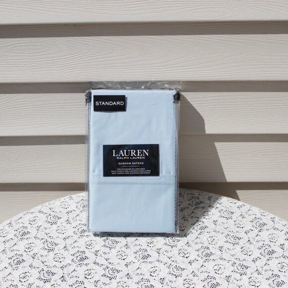 Ralph Lauren Dunham Sateen 100% Cotton Set of 2 Pillowcases Celestial Blue - Picture 3 of 8